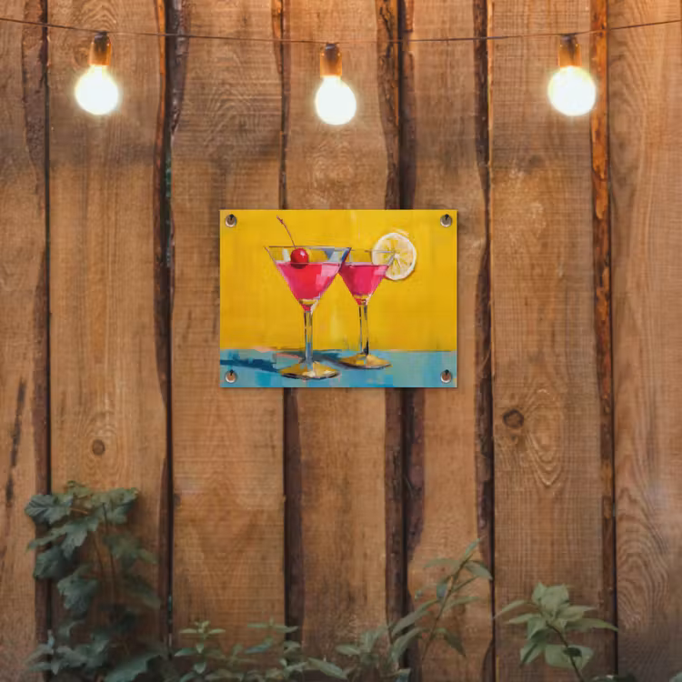 Tuinposter - Glazen - Cocktail - Citroen - Kers — 2