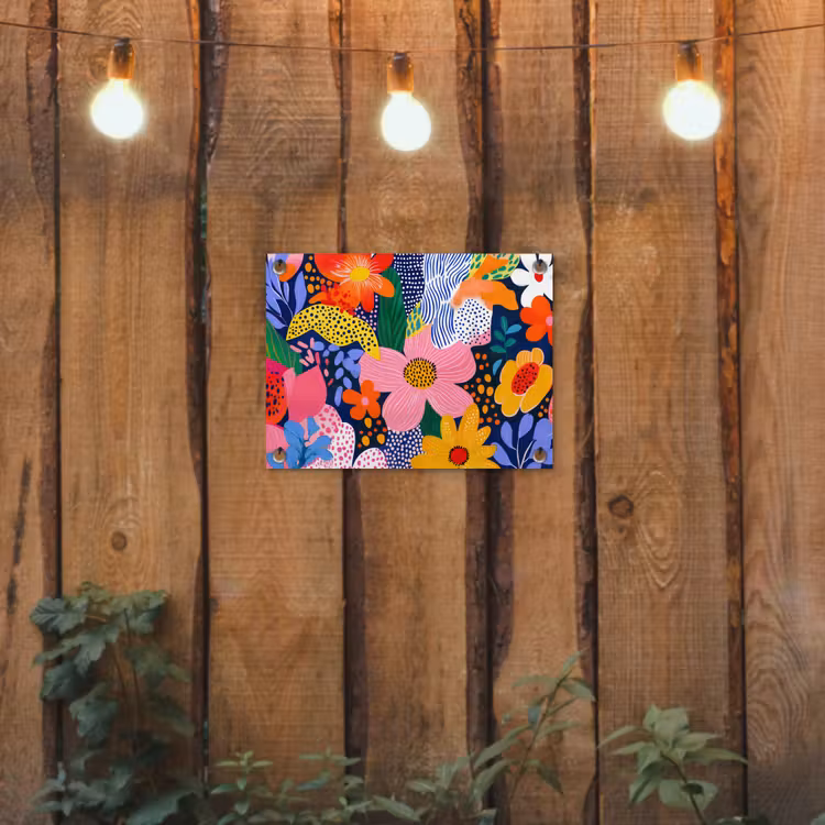 Tuinposter - Kleurrijk - Bloemen - Abstract - Stippen — 2