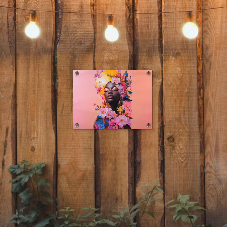 Tuinposter - Kleurrijk - Bloemen - Vrouw - Zon — 2