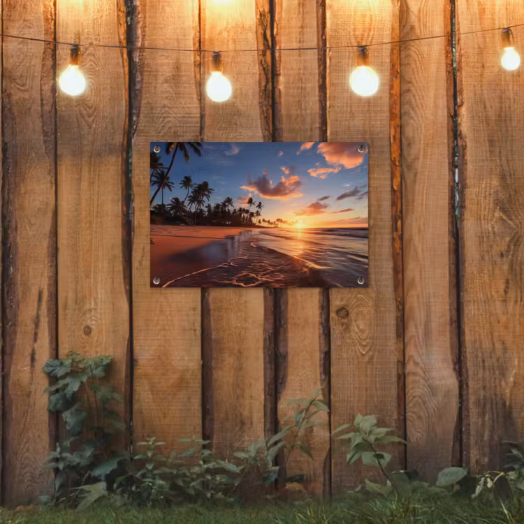 Tuinposter - Palmbomen bij Zonsondergang — 2