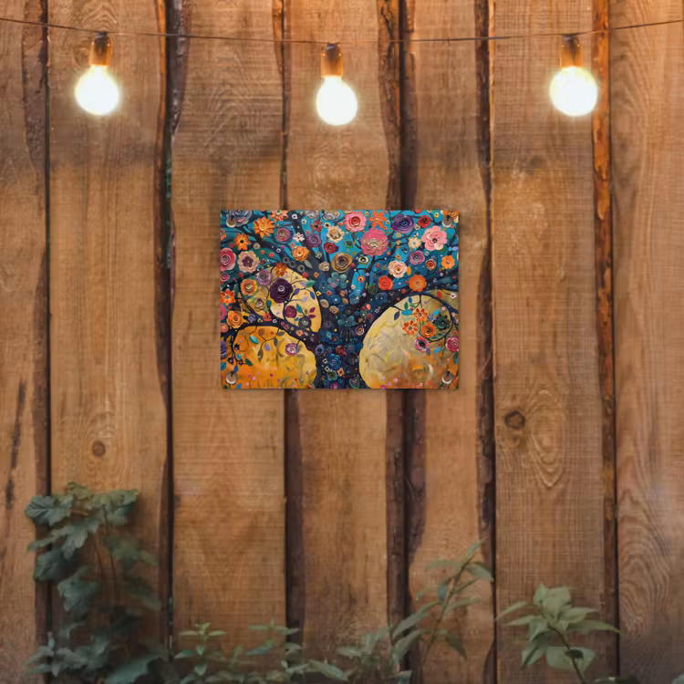 Tuinposter - Boom - Levensboom - Kleurrijk - Bloemen - Modern — 2