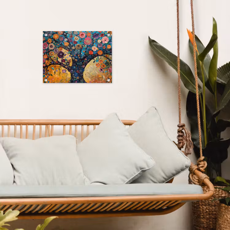 Tuinposter - Boom - Levensboom - Kleurrijk - Bloemen - Modern — 5