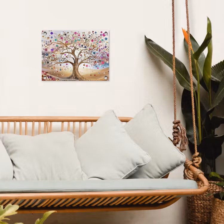 Tuinposter - Levensboom - Goud - Kleurrijk - Abstract - Aesthetic — 5