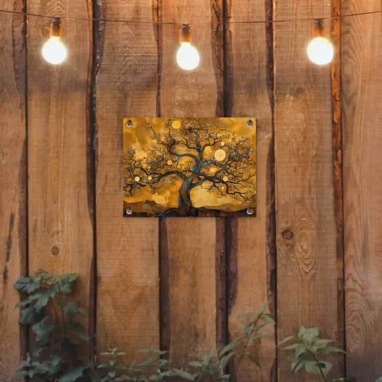 Tuinposter - Boom - Levensboom - Abstract - Goud — 2