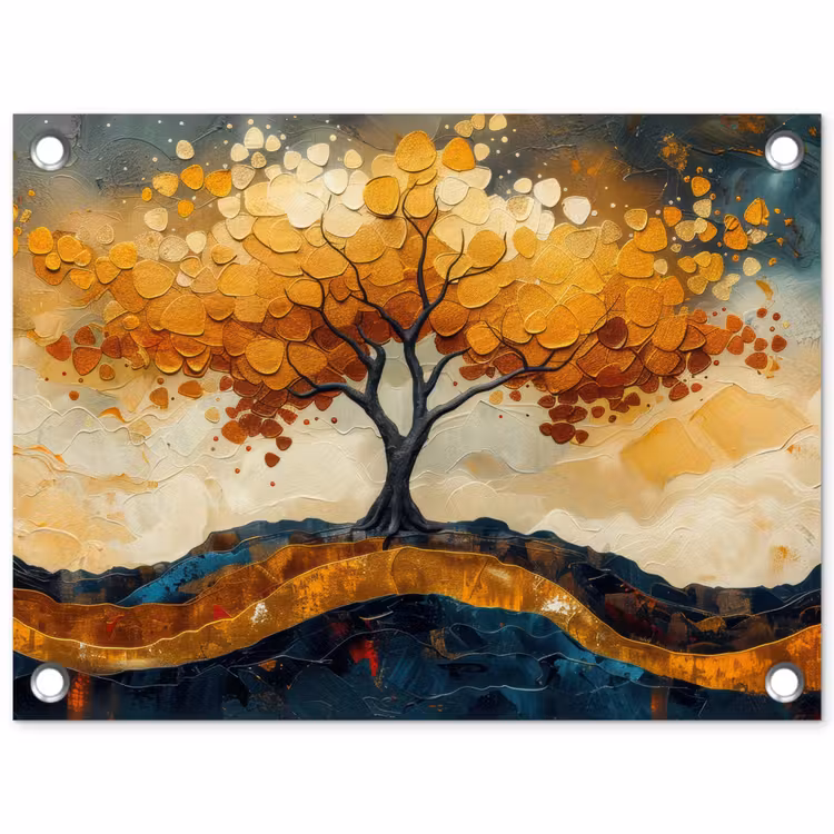 Tuinposter - Boom - Natuur - Goud - Modern — 1