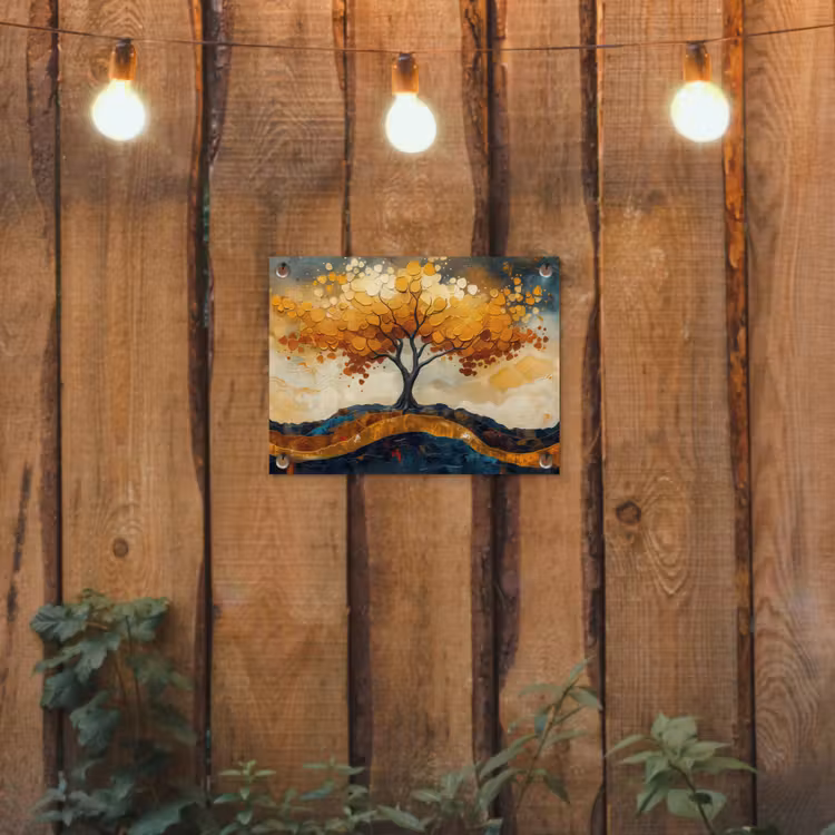 Tuinposter - Boom - Natuur - Goud - Modern — 2