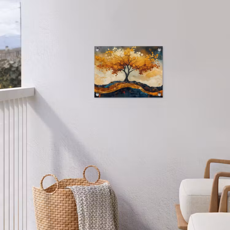 Tuinposter - Boom - Natuur - Goud - Modern — 3