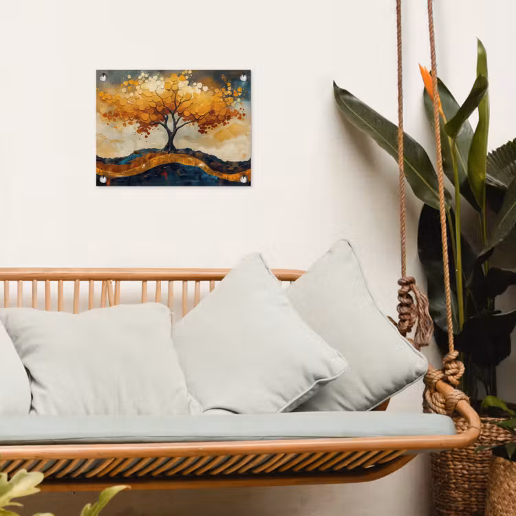 Tuinposter - Boom - Natuur - Goud - Modern — 5