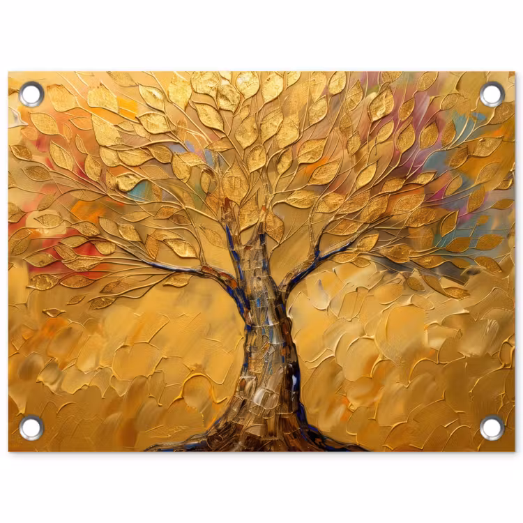 Tuinposter - Goud - Boom - Abstract - Modern — 1