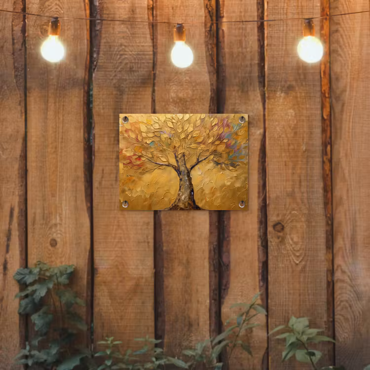 Tuinposter - Goud - Boom - Abstract - Modern — 2