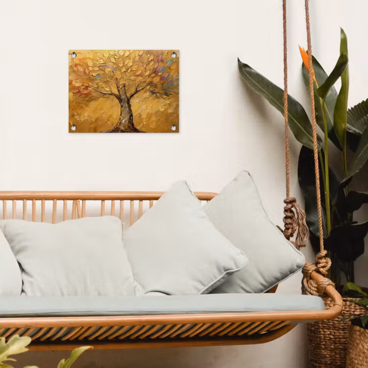Tuinposter - Goud - Boom - Abstract - Modern — 5