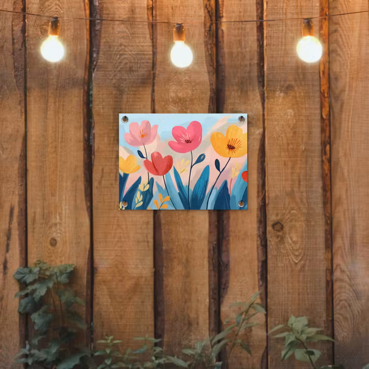 Tuinposter - Illustratie - Bloemen - Kleurrijk — 2