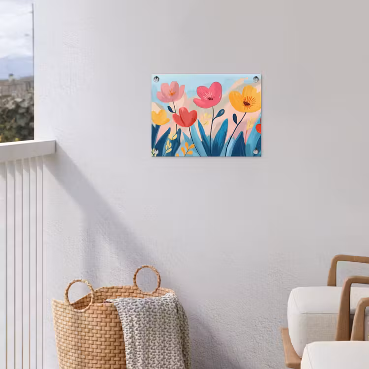 Tuinposter - Illustratie - Bloemen - Kleurrijk — 3