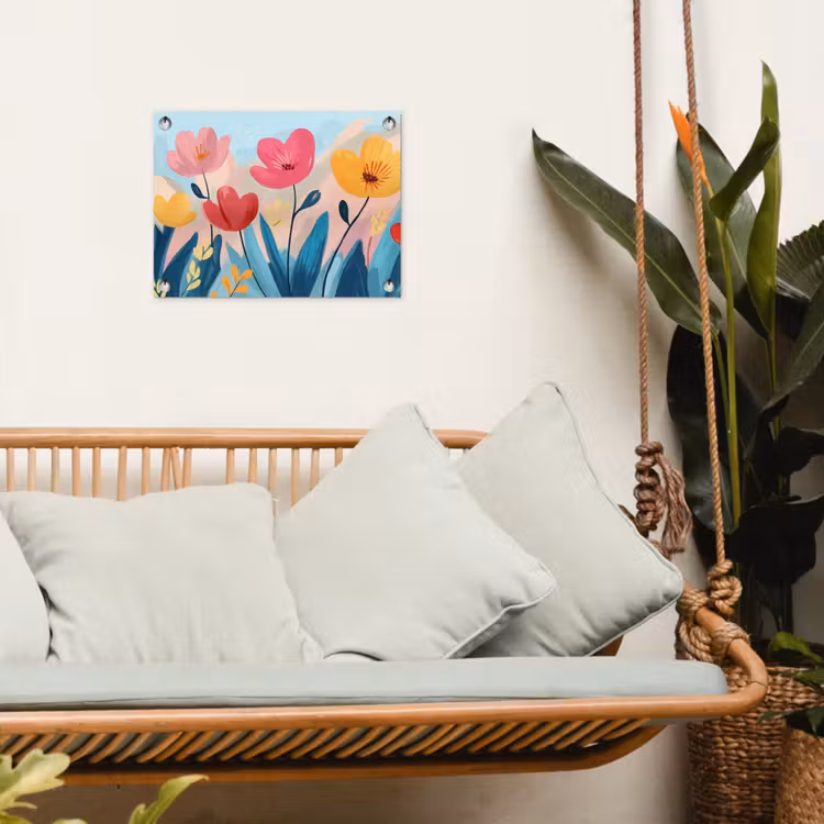 Tuinposter - Illustratie - Bloemen - Kleurrijk — 5