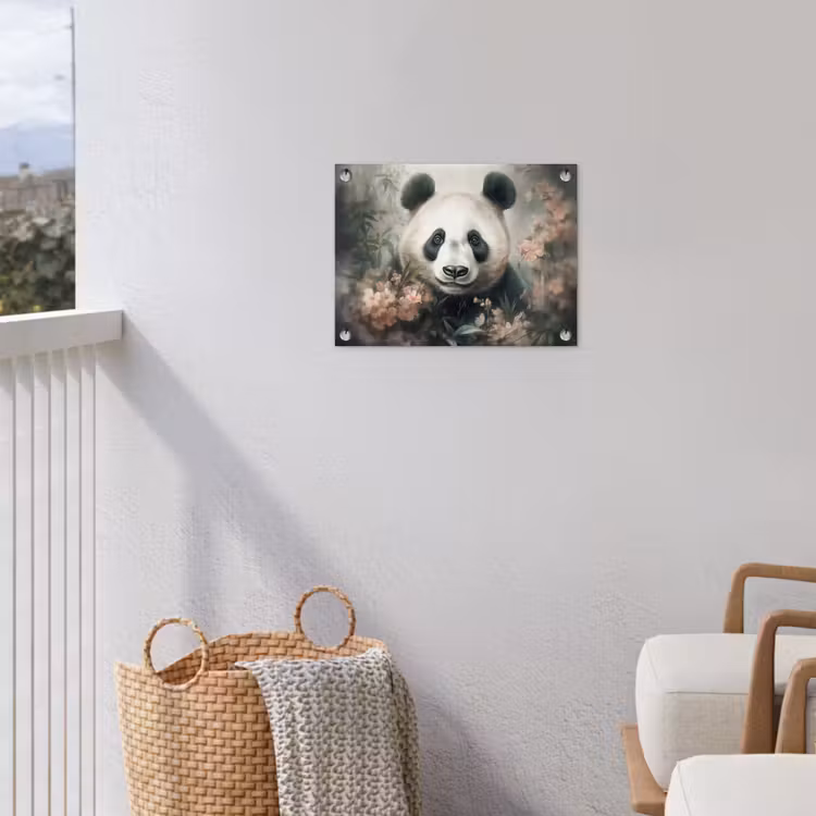 Tuinposter - Panda - Dieren - Bloemen - Planten — 3
