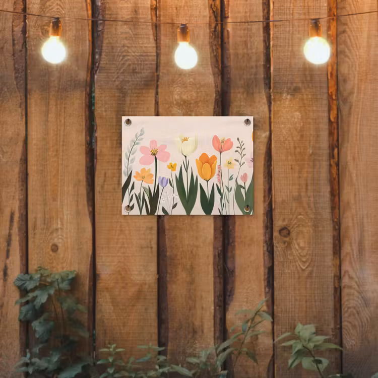 Tuinposter - Pasteltinten - Bloemen - Illustratie — 2