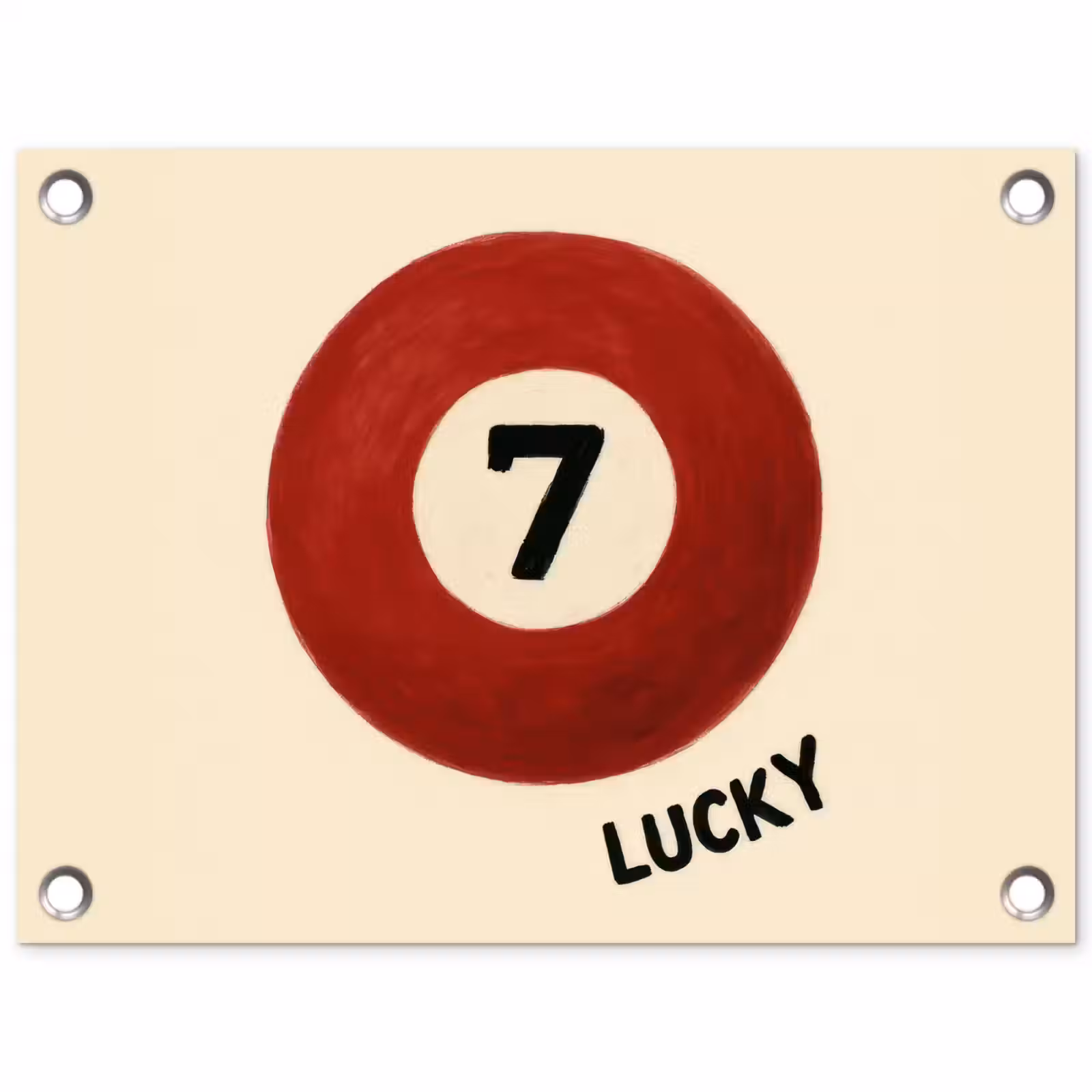 Tuinposter - Cirkel - Zeven - Lucky - Rood — 1