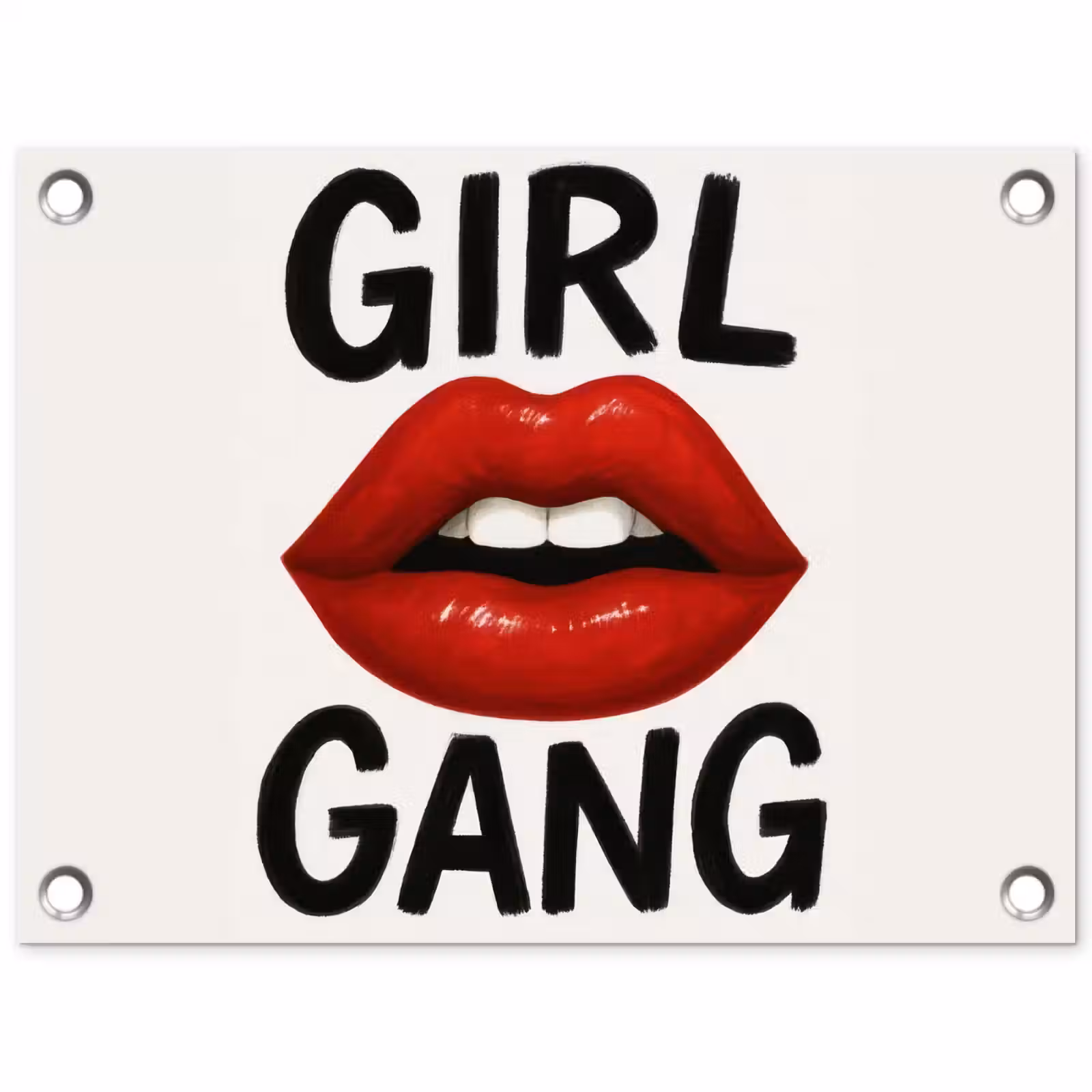 Tuinposter - Lip - Girl - Rood - Letters — 1