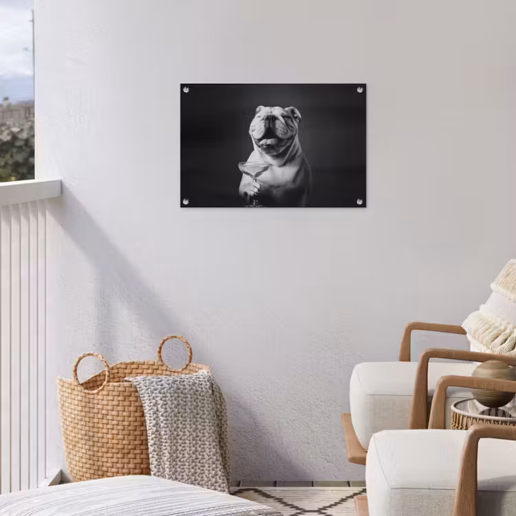 Tuinposter - Buldog - Hond - Glas — 3