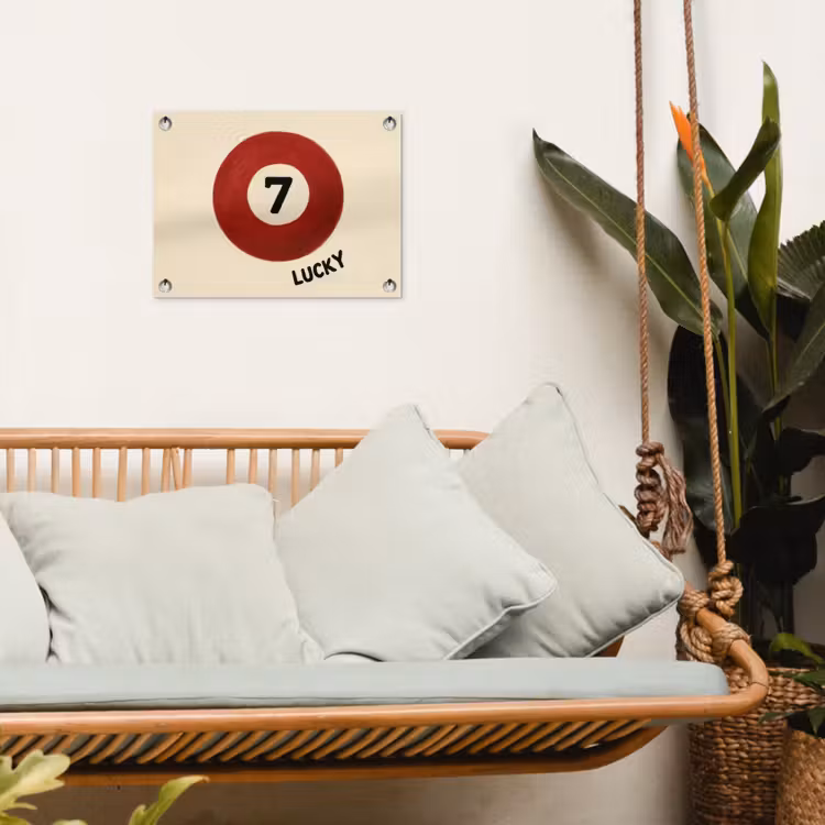 Tuinposter - Cirkel - Zeven - Lucky - Rood — 5