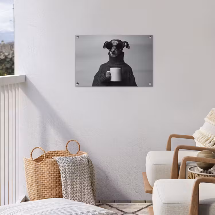 Tuinposter - Coltrui - Hond - Bril - Mok — 3