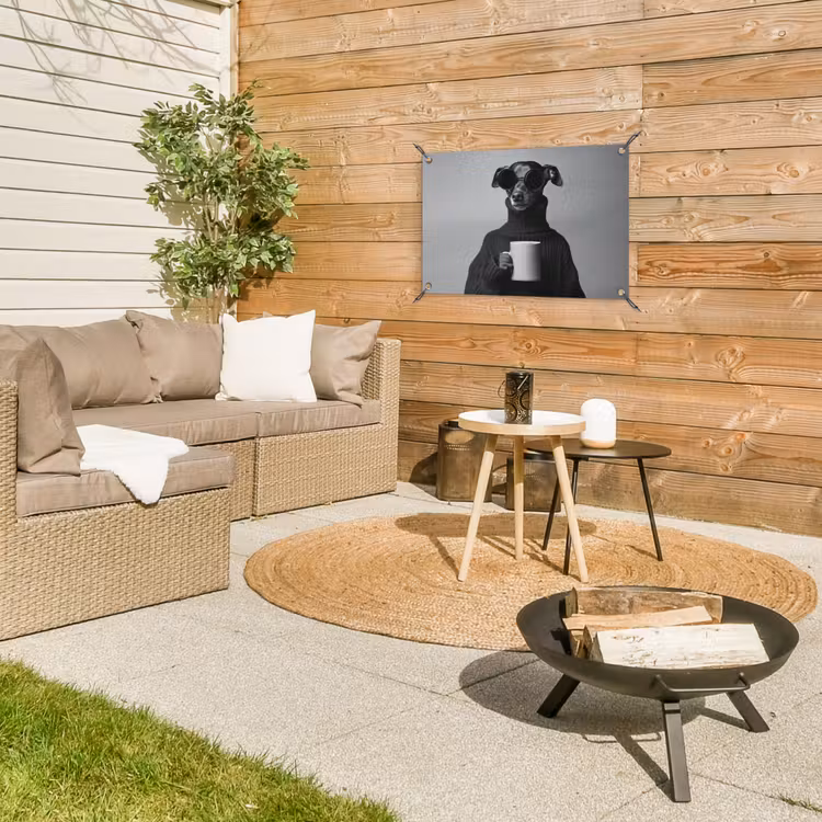 Tuinposter - Coltrui - Hond - Bril - Mok — 4