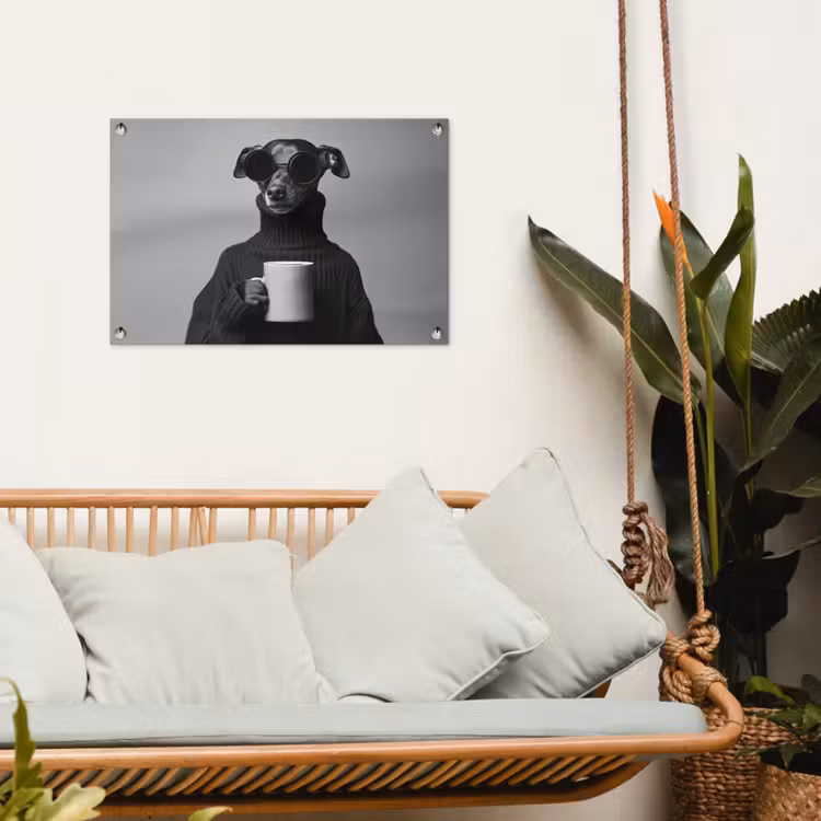 Tuinposter - Coltrui - Hond - Bril - Mok — 5