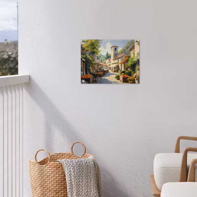 Tuinposter - Dorp - Zon - Kraampjes - Huizen — 3