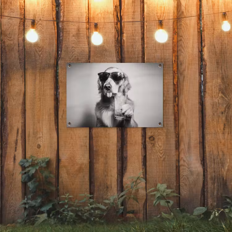 Tuinposter - Golden retriever - Hond - Zonnebril - Gkas — 2