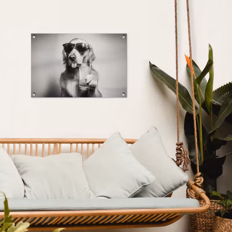Tuinposter - Golden retriever - Hond - Zonnebril - Gkas — 5
