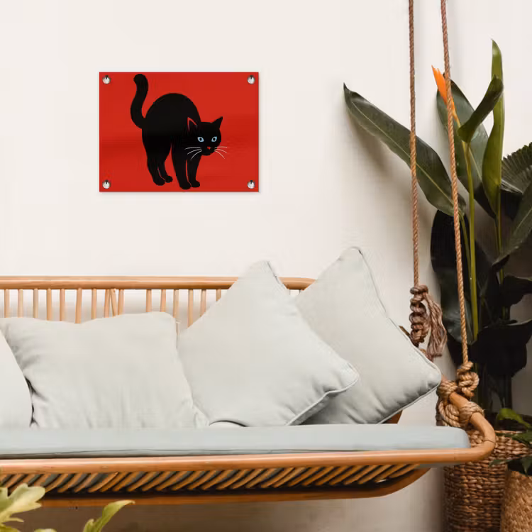 Tuinposter - Kat - Zwart - Staart — 5