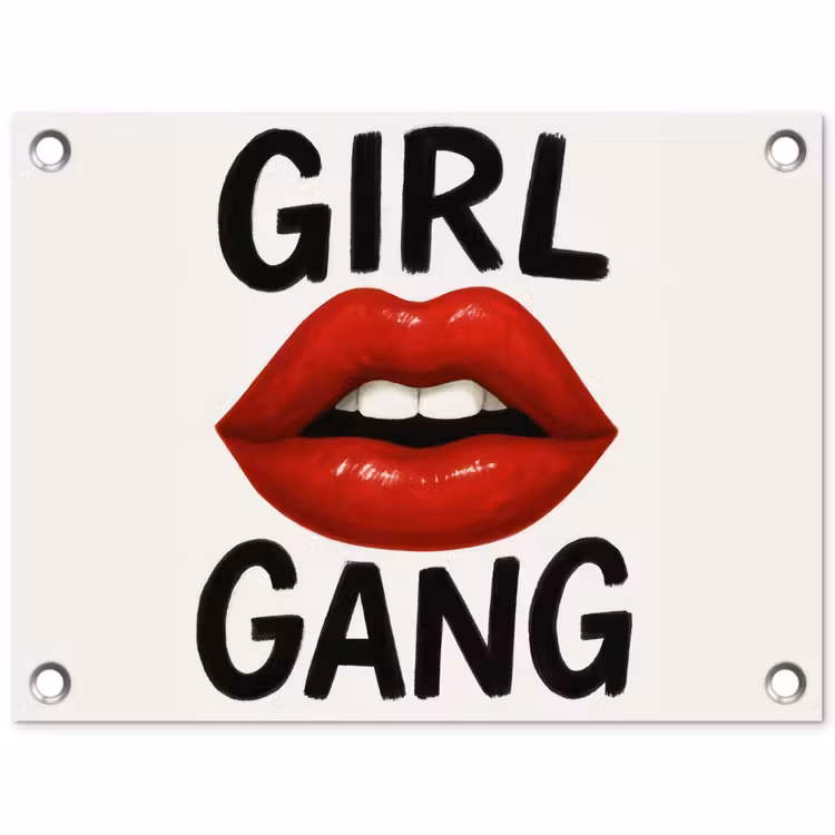 Tuinposter - Lip - Girl - Rood - Letters — 1