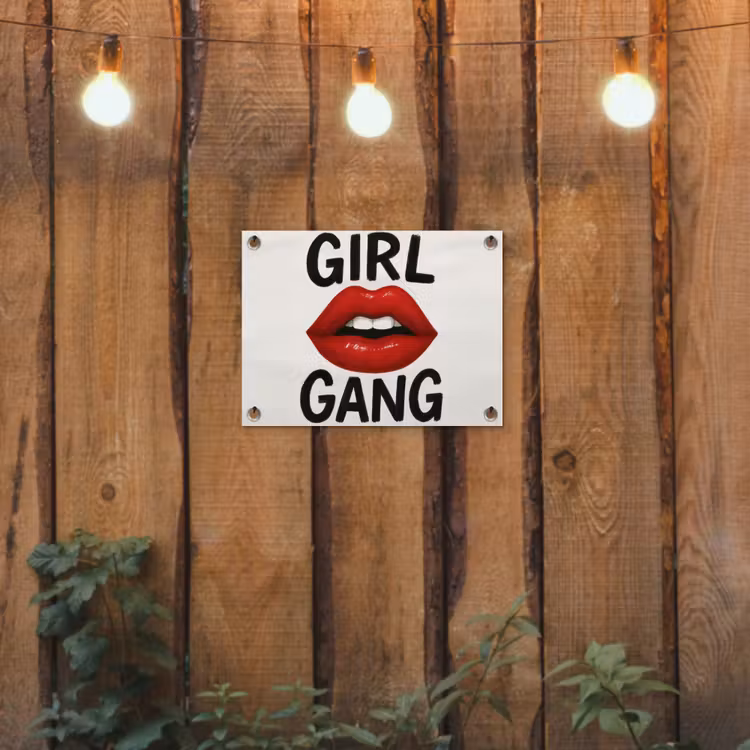 Tuinposter - Lip - Girl - Rood - Letters — 2