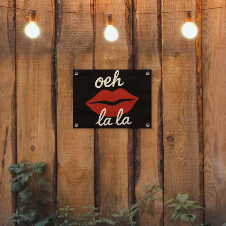 Tuinposter - Lip - Rood - Quote — 2