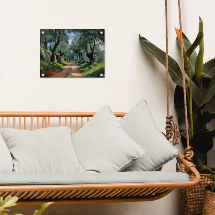 Tuinposter - Pad - Bomen - Schaduw - — 5