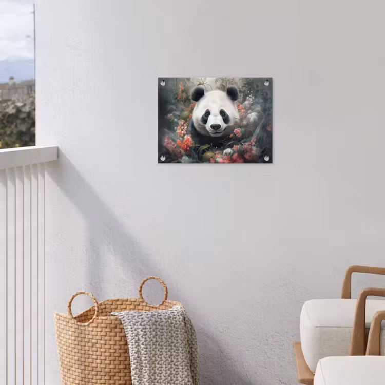 Tuinposter - Panda - Wilde dieren - Bloemen - Natuur — 3