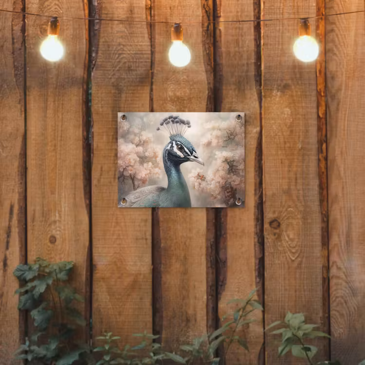 Tuinposter - Pauw - Vogels - Bloemen - Boom - Botanisch — 2