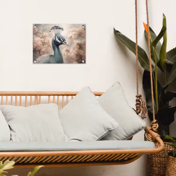 Tuinposter - Pauw - Vogels - Bloemen - Boom - Botanisch — 5