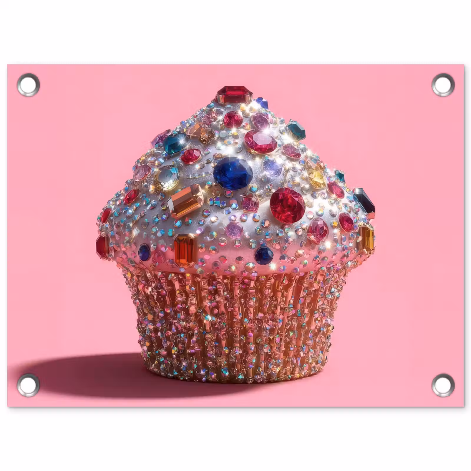 Tuinposter - Cupcake - Kleurrijk - Edelstenen — 1