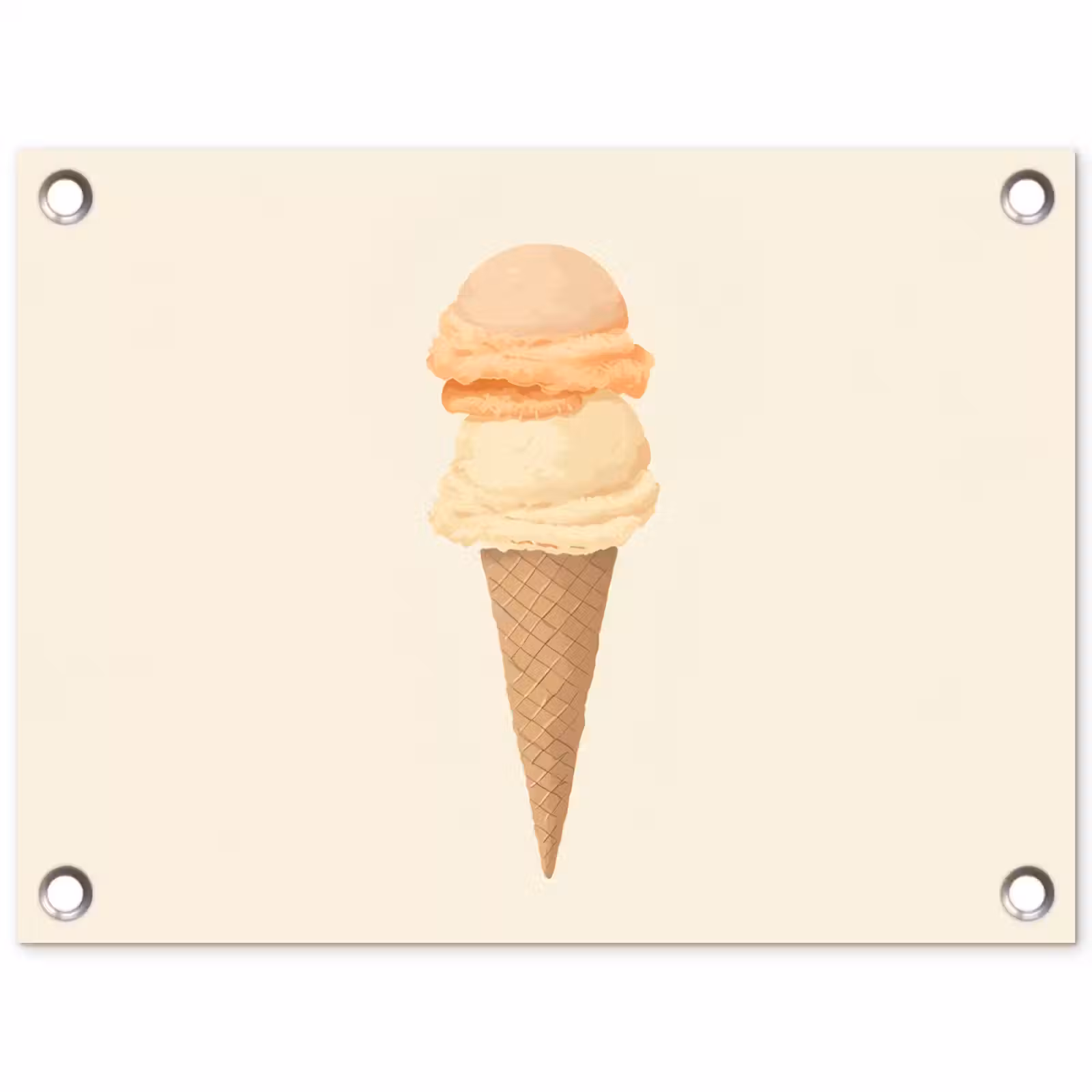 Tuinposter - Minimalistisch - Schepijs - Hoorntje - Beige — 1