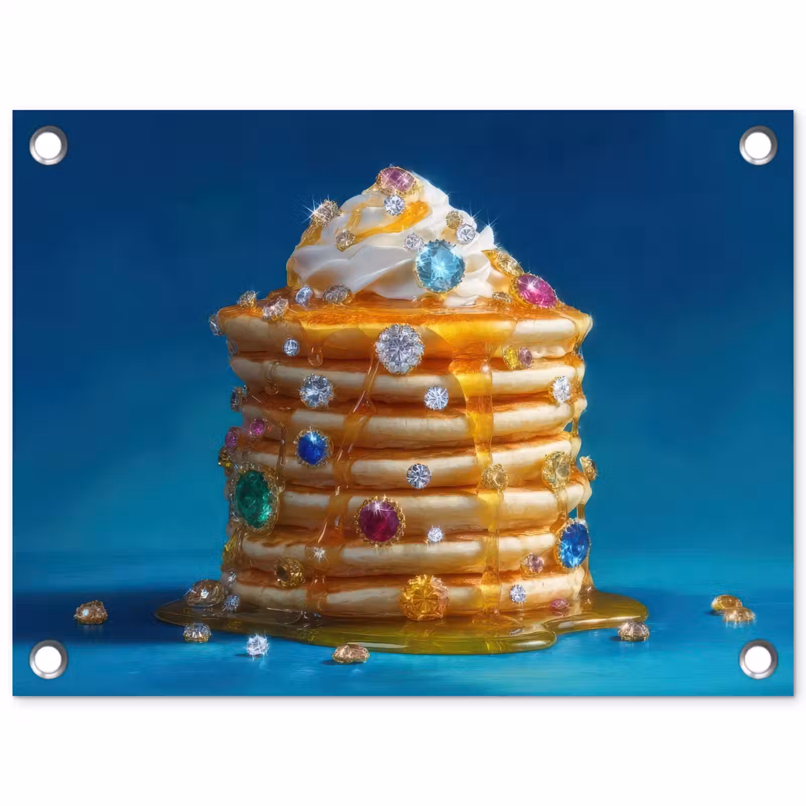 Tuinposter - Pannenkoeken - Steentjes - Glitter - Slagroom — 1