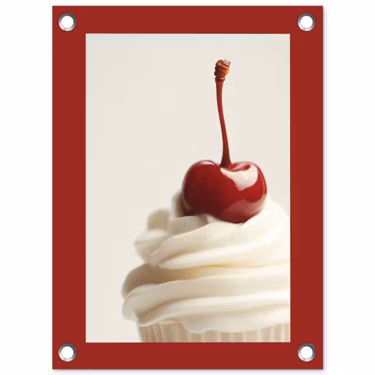 Tuinposter - Cupcake - Kers - Rood — 1
