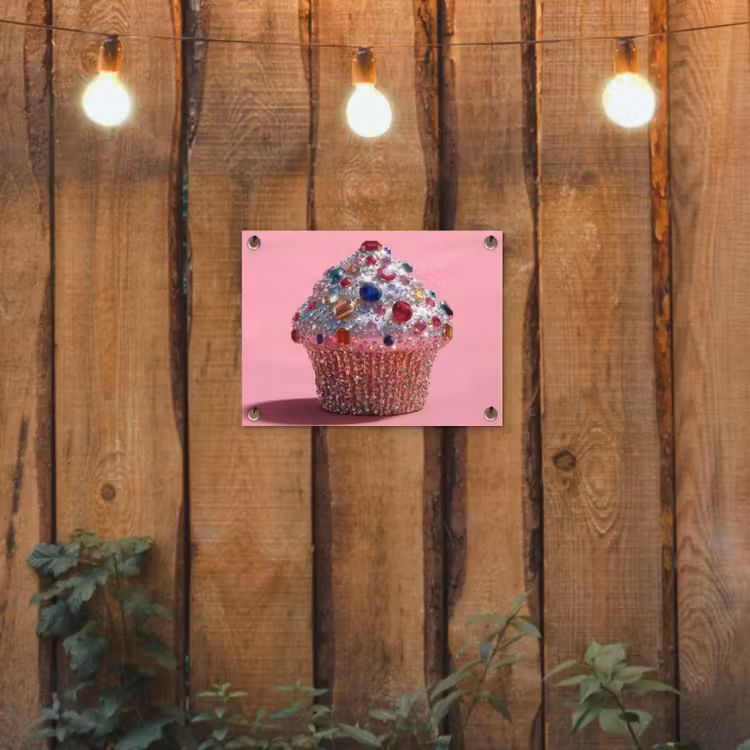 Tuinposter - Cupcake - Kleurrijk - Edelstenen — 2