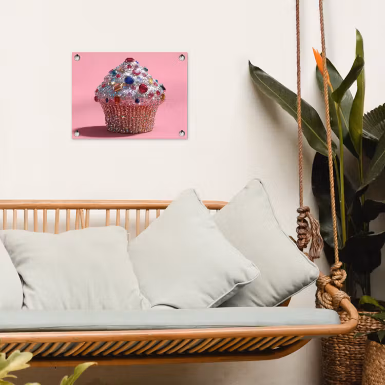 Tuinposter - Cupcake - Kleurrijk - Edelstenen — 5