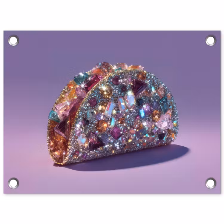 Tuinposter - Edelstenen - Glitters - Paars - Kleurrijk — 1