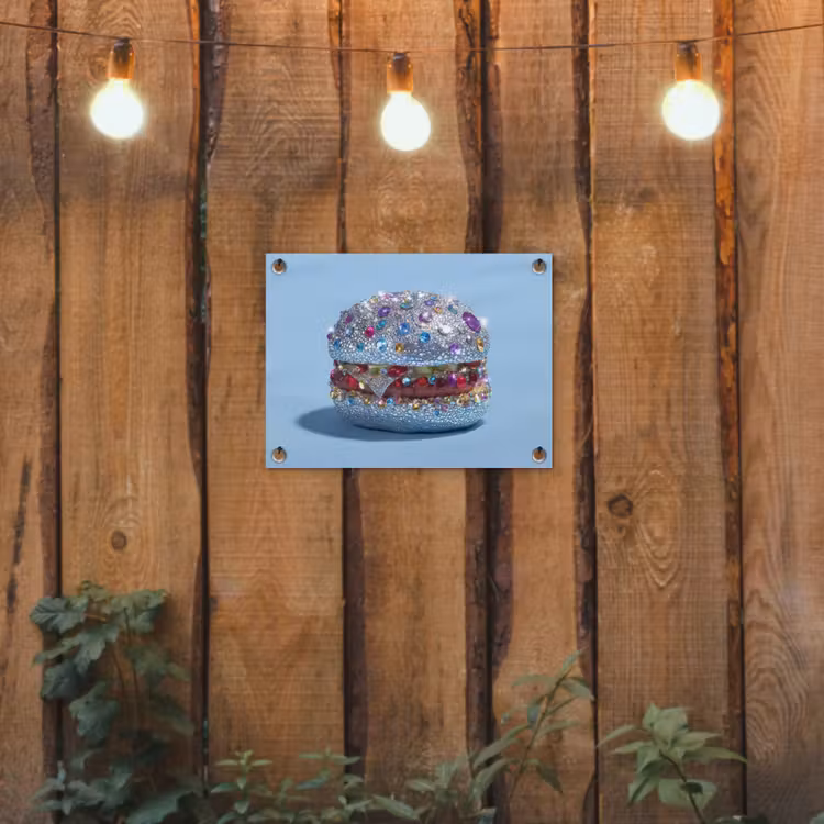 Tuinposter - Glitters - Hamburger - Blauw — 2