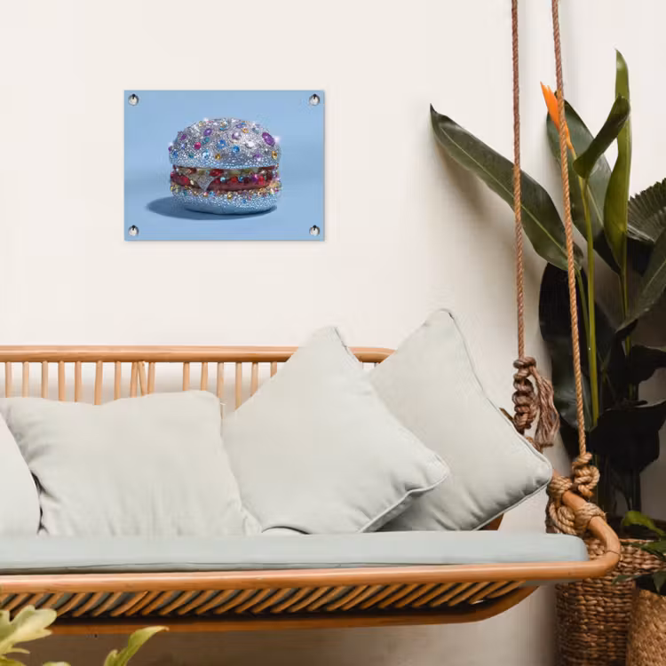 Tuinposter - Glitters - Hamburger - Blauw — 5