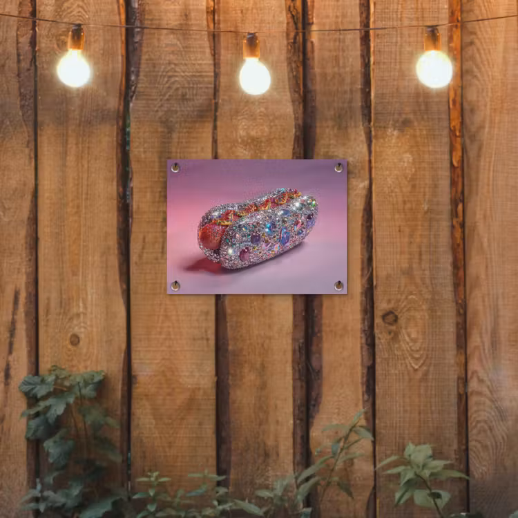 Tuinposter - Hotdog - Steentjes - Glitters - Paars — 2