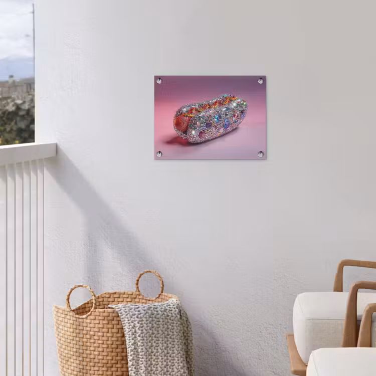 Tuinposter - Hotdog - Steentjes - Glitters - Paars — 3