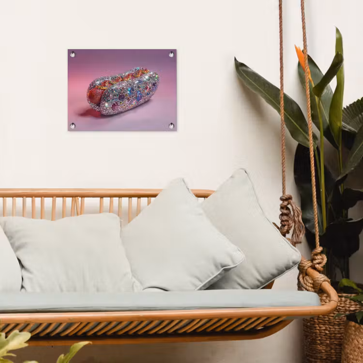 Tuinposter - Hotdog - Steentjes - Glitters - Paars — 5